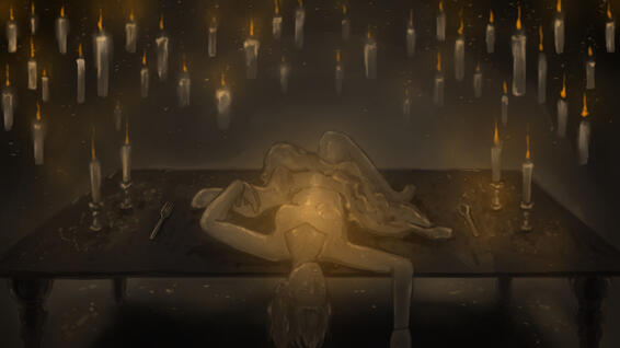 Dinner, digital painting, 1920 x 1080 px