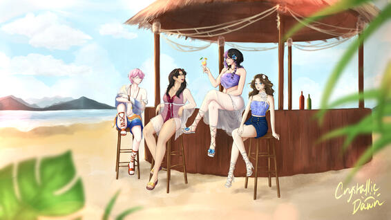 Yunizon's "Alcohol Free", digital illustration, 1920 x 1080 px